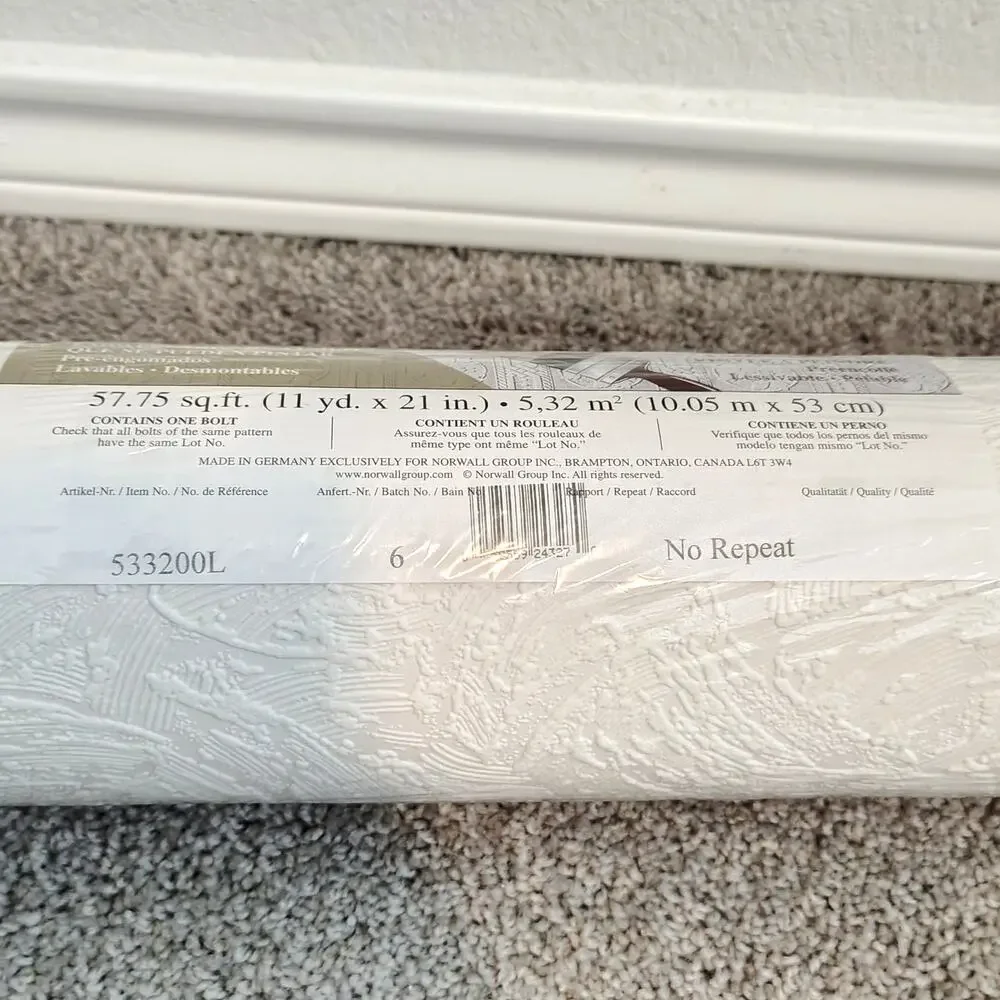 Architectual Inspiration White Paintable Vinyl Wallpaper 57.75 sq ft. 11yd x 21